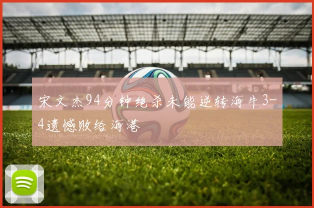 宋文杰94分钟绝杀未能逆转海牛3-4遗憾败给海港